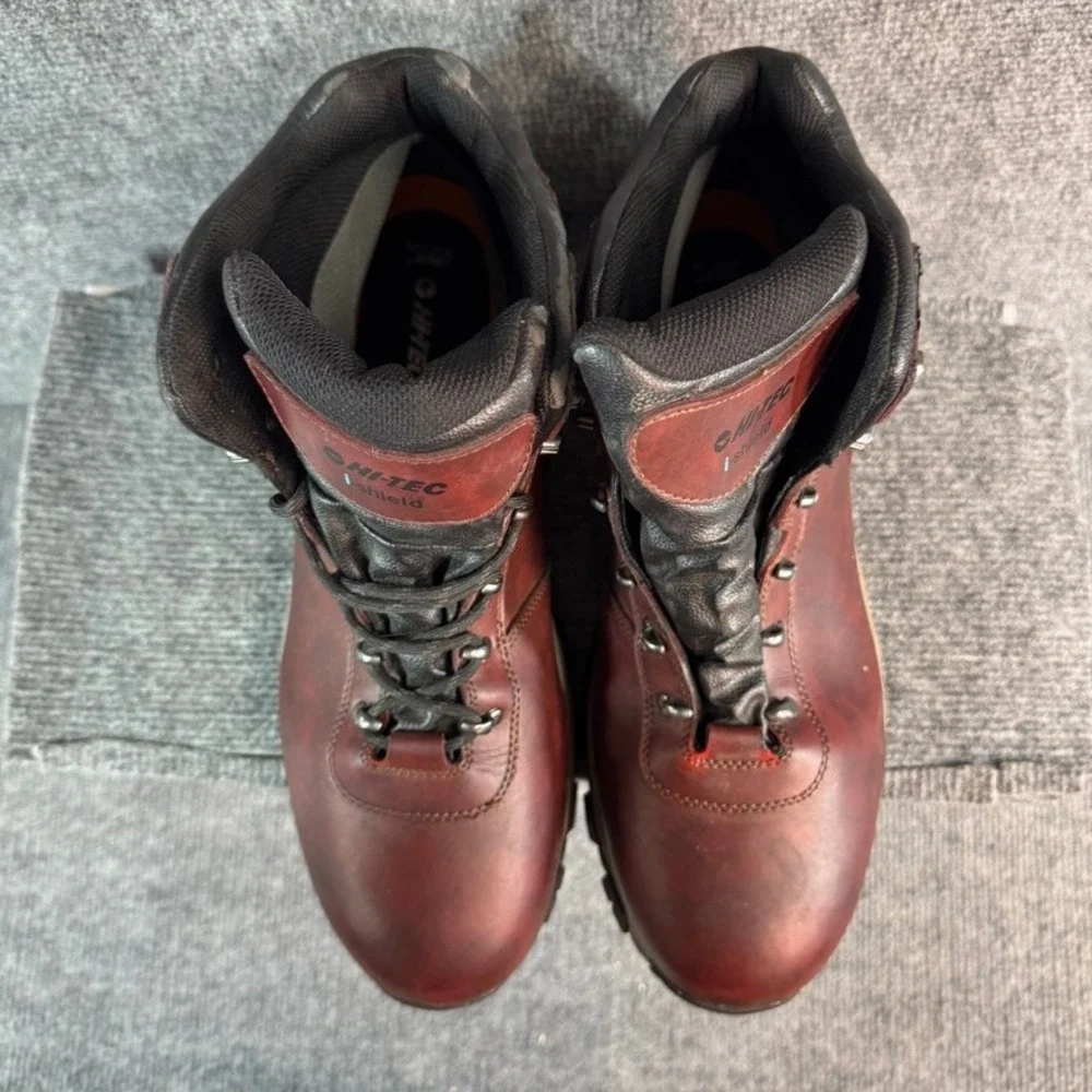 Hi-Tec Bandera II Waterproof Hiking Boots Mens 14 Burgundy Leather i-shield